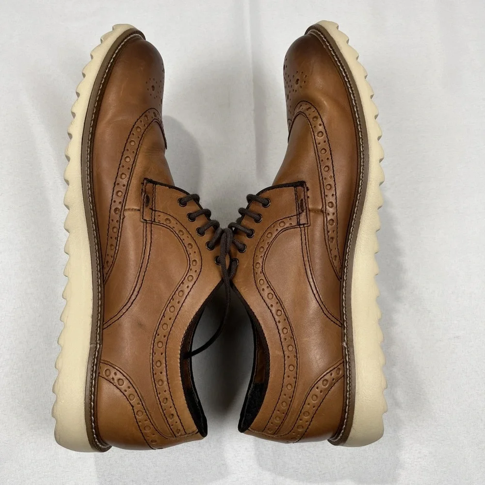 Johnston &‎ Murphy Mens Size 13 Tan Wingtip Casual Shoes 59-42115